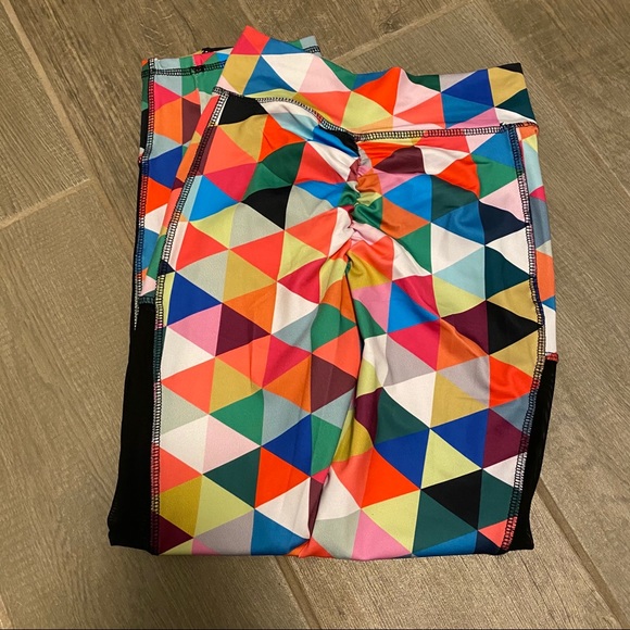 Jed North Colorful Geometric Print Leggings Ruched Butt Women’s Size XS - Picture 4 of 9